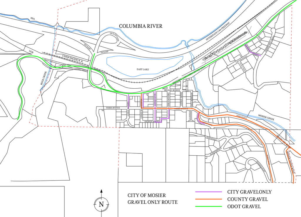 Mosier Gravel-only Route Map