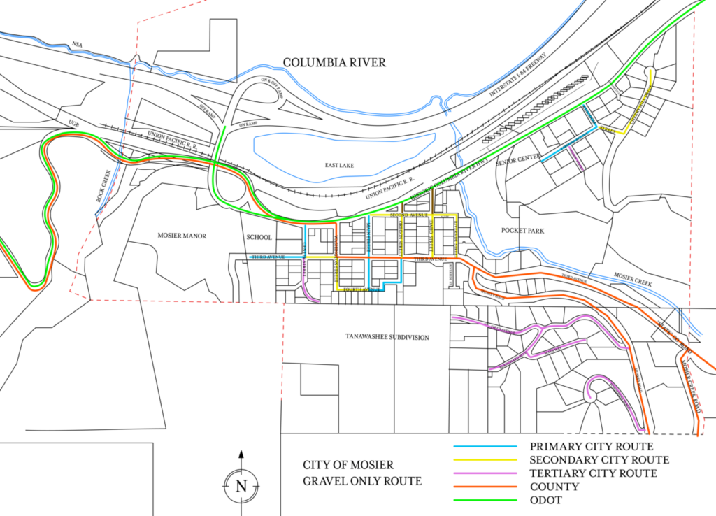 Mosier Snow Plow & Gravel Route Map